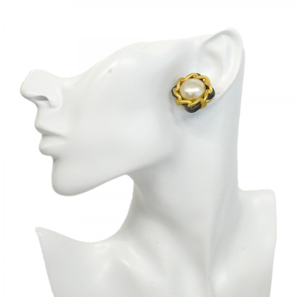 CHANEL Black and Gold Pearl Earrings - Picture 6 of 10